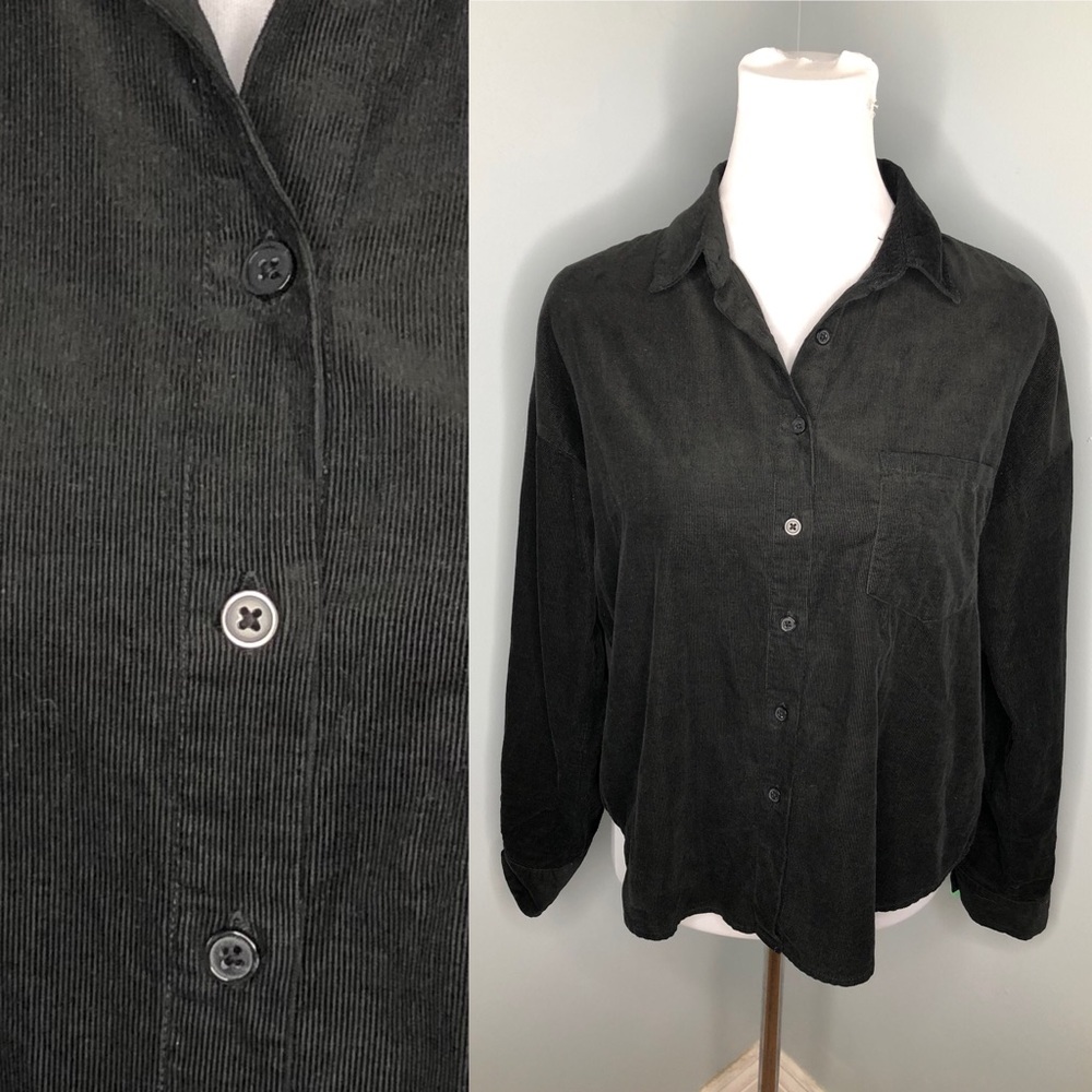 ✨2/$20✨Forever 21 Black Corduroy Shirt